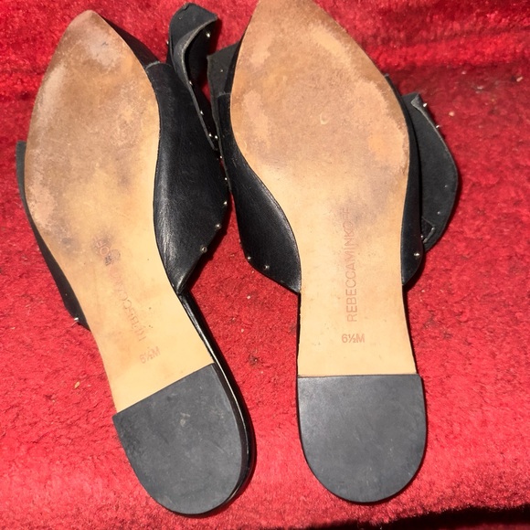 Rebecca Minkoff Black Studded Leather Mules - Picture 3 of 5